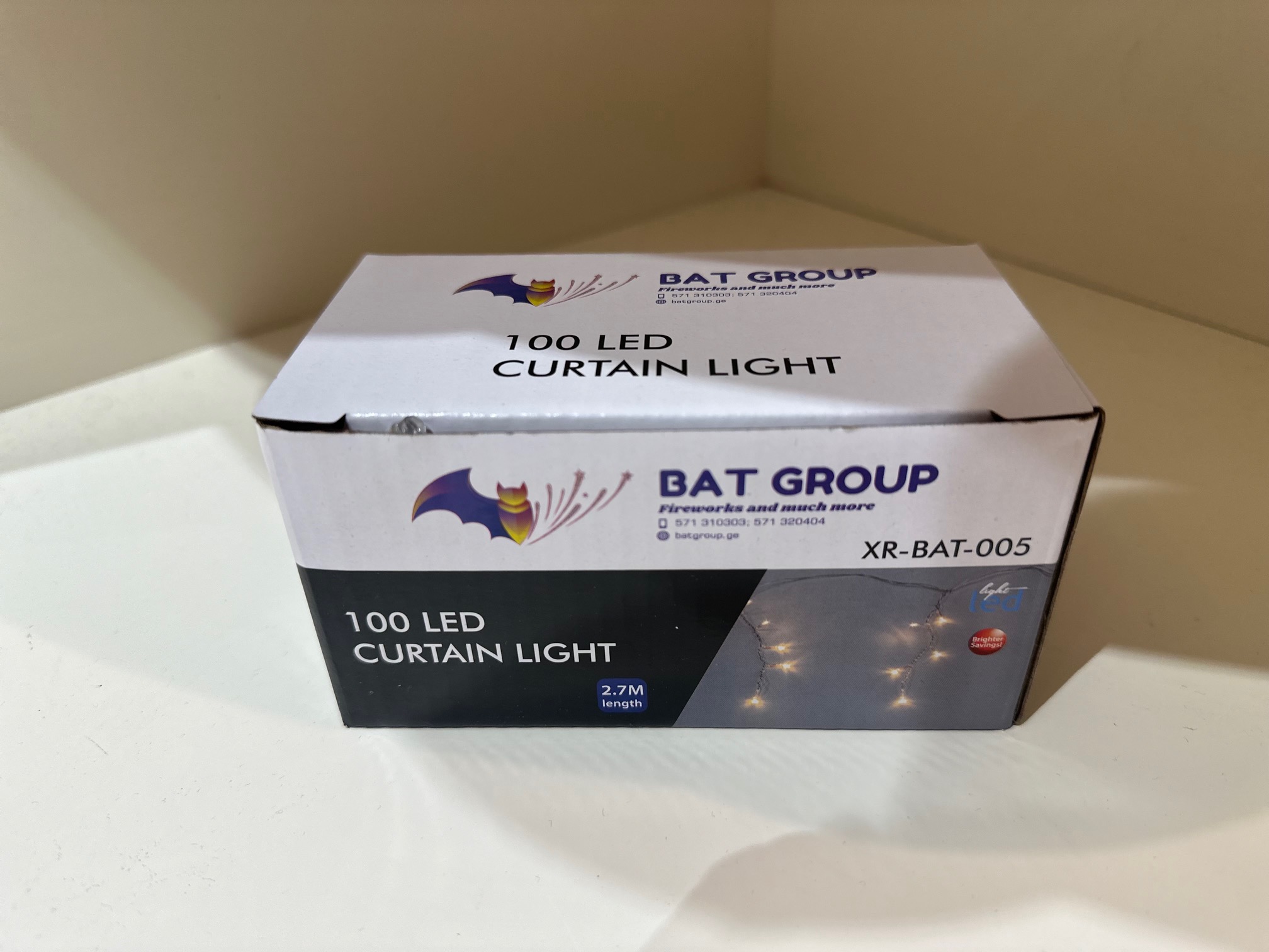 ლედ განათება ფარდა - 2.7მ. * 0.7მ. - 2